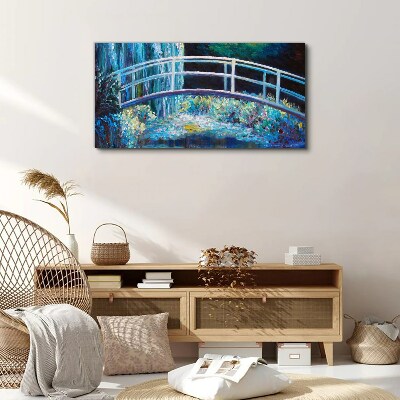 Bridge on the water Canvas wall art