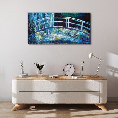 Bridge on the water Canvas wall art