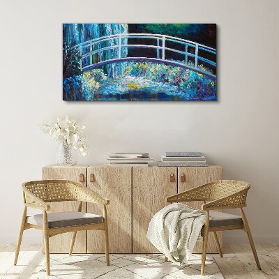 Bridge on the water Canvas wall art