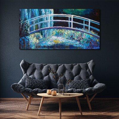 Bridge on the water Canvas wall art