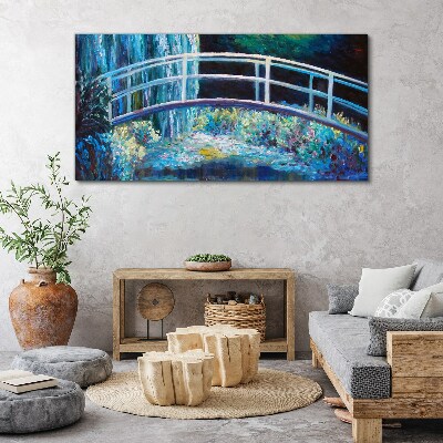 Bridge on the water Canvas wall art