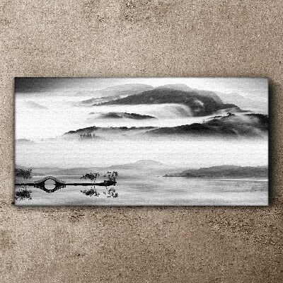 Misty mountain panorama Print on canvas