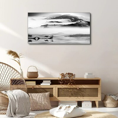 Misty mountain panorama Print on canvas