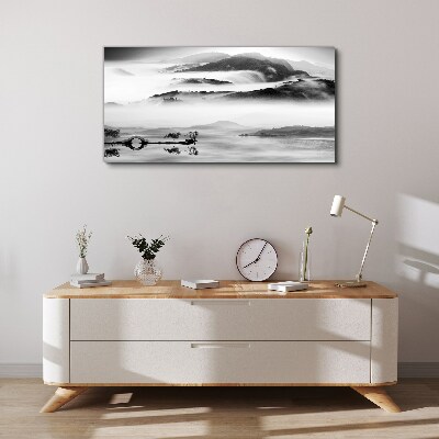 Misty mountain panorama Print on canvas