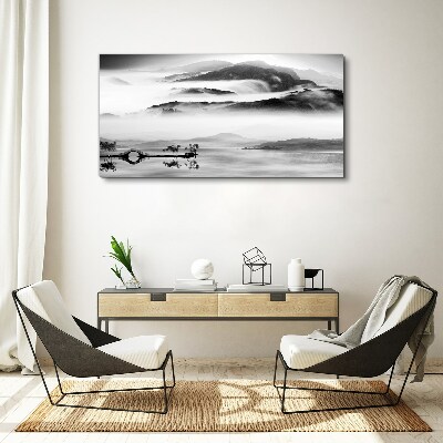 Misty mountain panorama Print on canvas