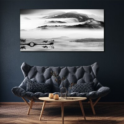 Misty mountain panorama Print on canvas