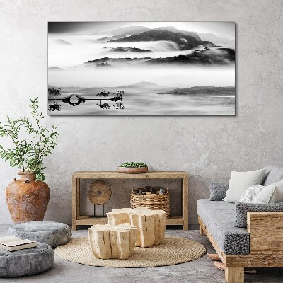 Misty mountain panorama Print on canvas