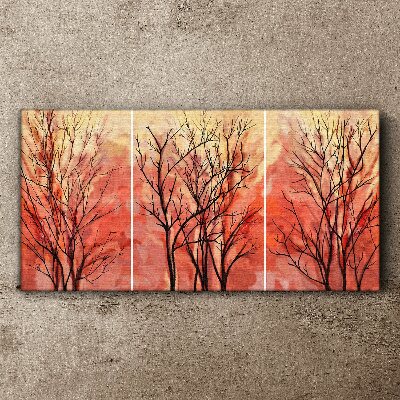 Autumn trees in pastel colors Print on canvas