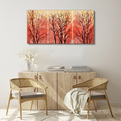 Autumn trees in pastel colors Print on canvas