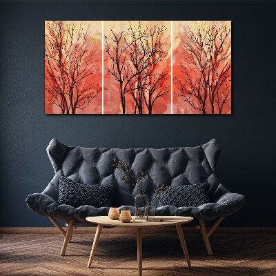 Autumn trees in pastel colors Print on canvas