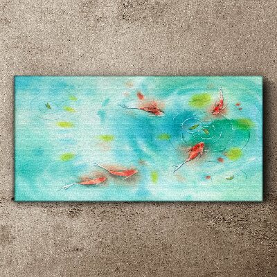 Calm water with fish Canvas wall art