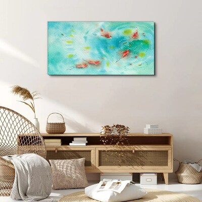 Calm water with fish Canvas wall art