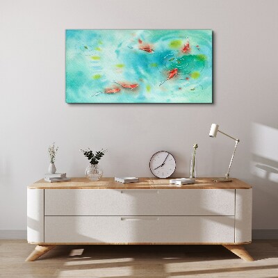 Calm water with fish Canvas wall art