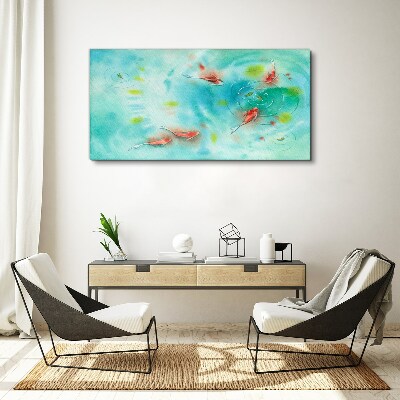 Calm water with fish Canvas wall art