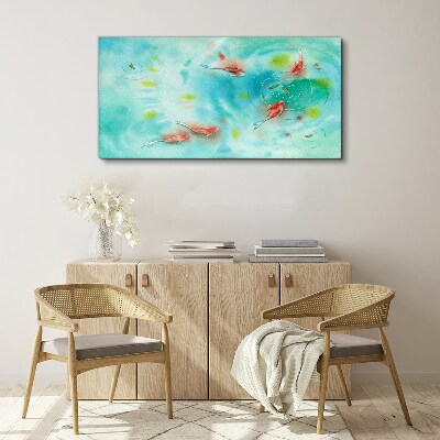 Calm water with fish Canvas wall art