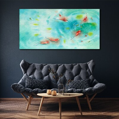 Calm water with fish Canvas wall art