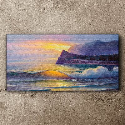 Sunset over the ocean Canvas wall art