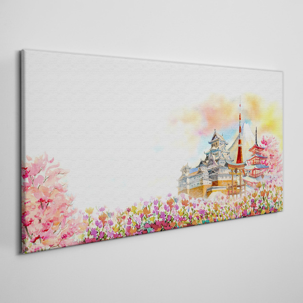 Japanese spring landscape Print on canvas