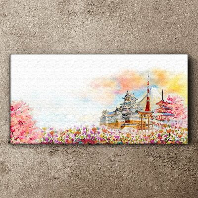 Japanese spring landscape Print on canvas