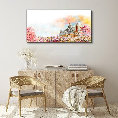 Japanese spring landscape Print on canvas