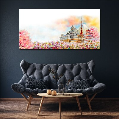 Japanese spring landscape Print on canvas