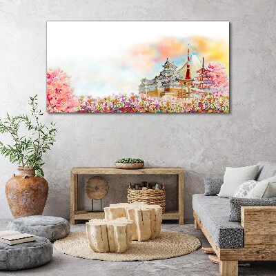 Japanese spring landscape Print on canvas