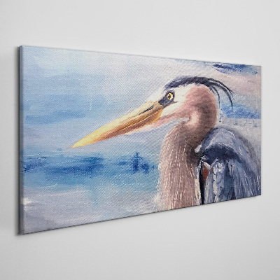 Portrait of a heron by the water Canvas wall art