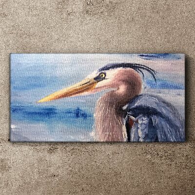 Portrait of a heron by the water Canvas wall art