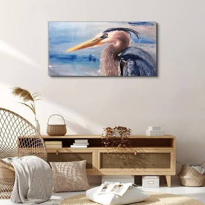 Portrait of a heron by the water Canvas wall art