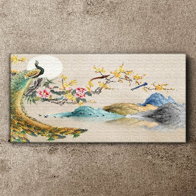 Abstraction paw mountains flowers Canvas Wall art