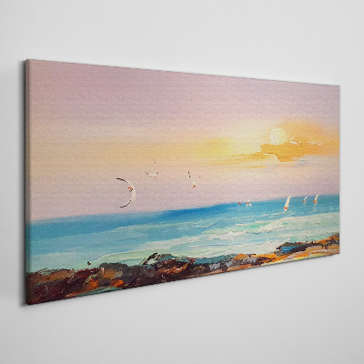 A peaceful sunset over the sea Print on canvas