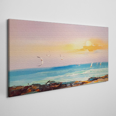 Abstraction coast waves Canvas Wall art