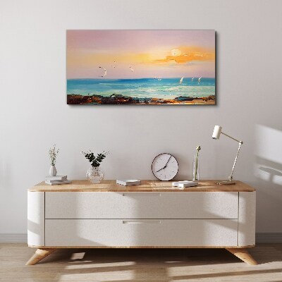 A peaceful sunset over the sea Print on canvas