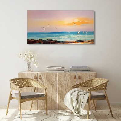 A peaceful sunset over the sea Print on canvas