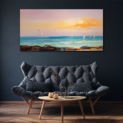 A peaceful sunset over the sea Print on canvas