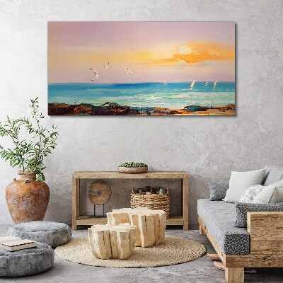 A peaceful sunset over the sea Print on canvas