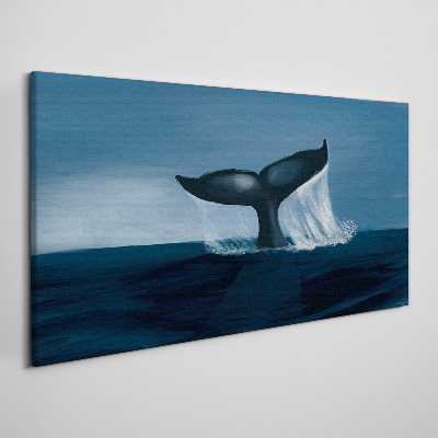 A whale wave in the ocean depths Canvas wall art