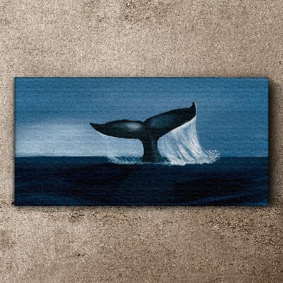 A whale wave in the ocean depths Canvas wall art