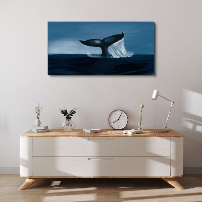 A whale wave in the ocean depths Canvas wall art