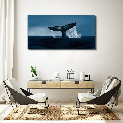 A whale wave in the ocean depths Canvas wall art