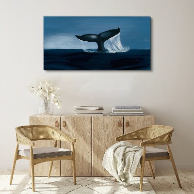 A whale wave in the ocean depths Canvas wall art