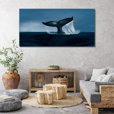 A whale wave in the ocean depths Canvas wall art
