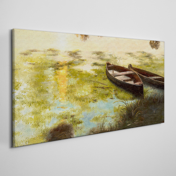 A quiet morning by the lake Print on canvas