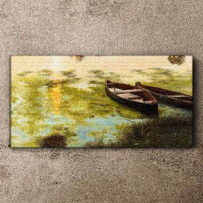 A quiet morning by the lake Print on canvas