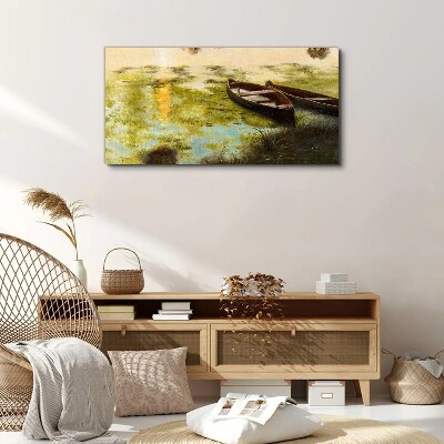 A quiet morning by the lake Print on canvas