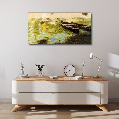 A quiet morning by the lake Print on canvas