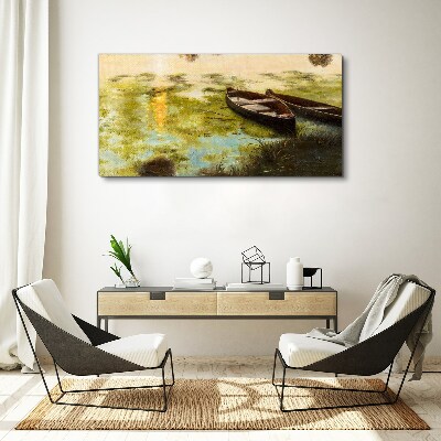 A quiet morning by the lake Print on canvas