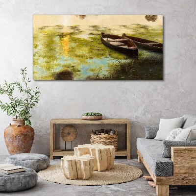 A quiet morning by the lake Print on canvas
