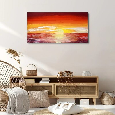 Sunset over the sea Print on canvas