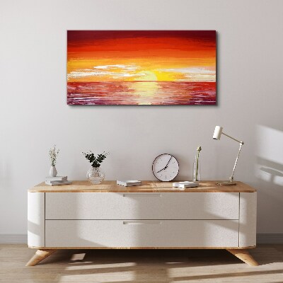 Sunset over the sea Print on canvas